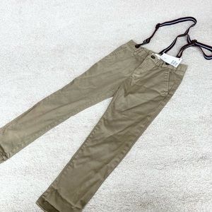 H&M Boys Long khaki Pants with Suspenders 5-6 years old *NEW*